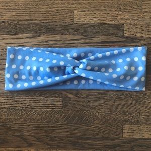 Blue & White Dots Twist Headband NEW